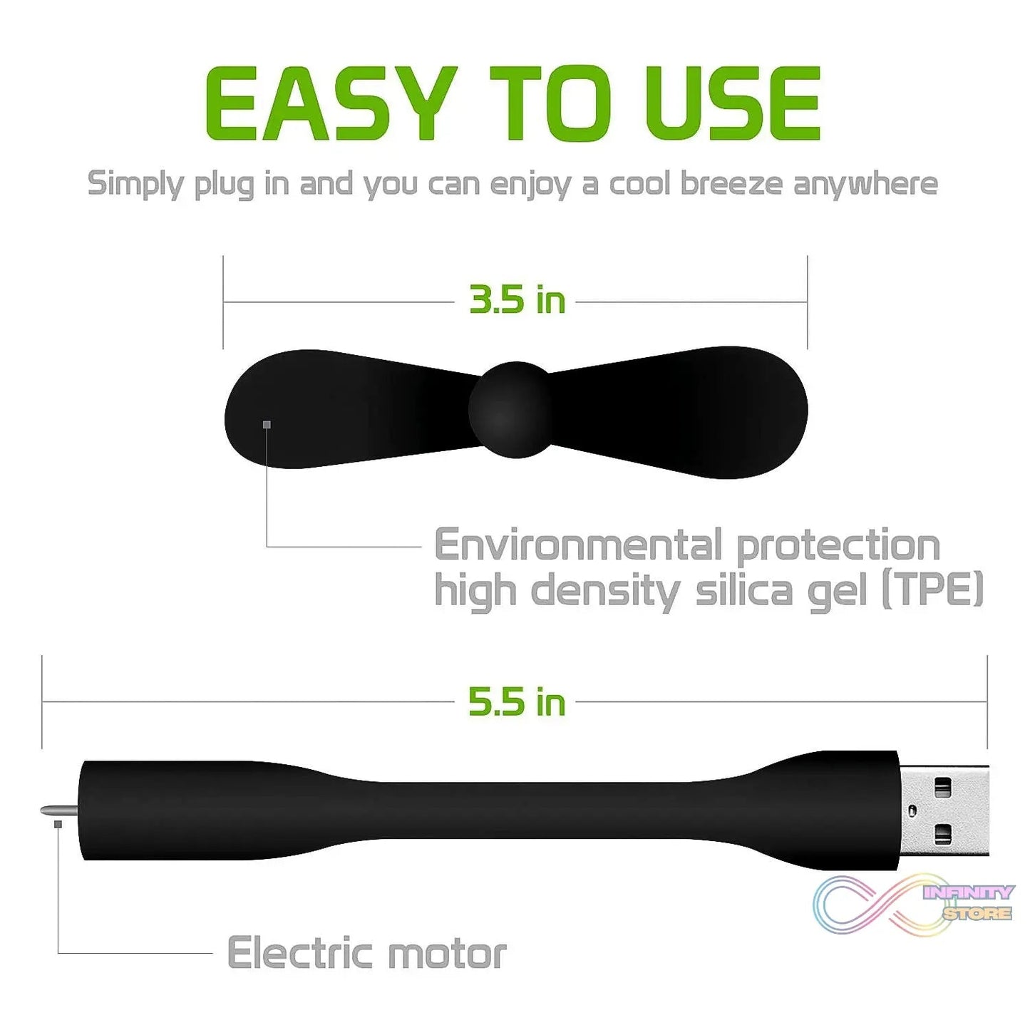 Mini USB Port Fan | Portable Mini USB Fan (1 Pc) - infinityexculsivestore.com