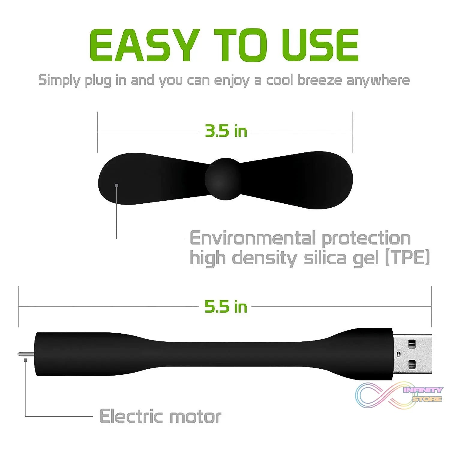 Mini USB Port Fan | Portable Mini USB Fan (1 Pc) - infinityexculsivestore.com