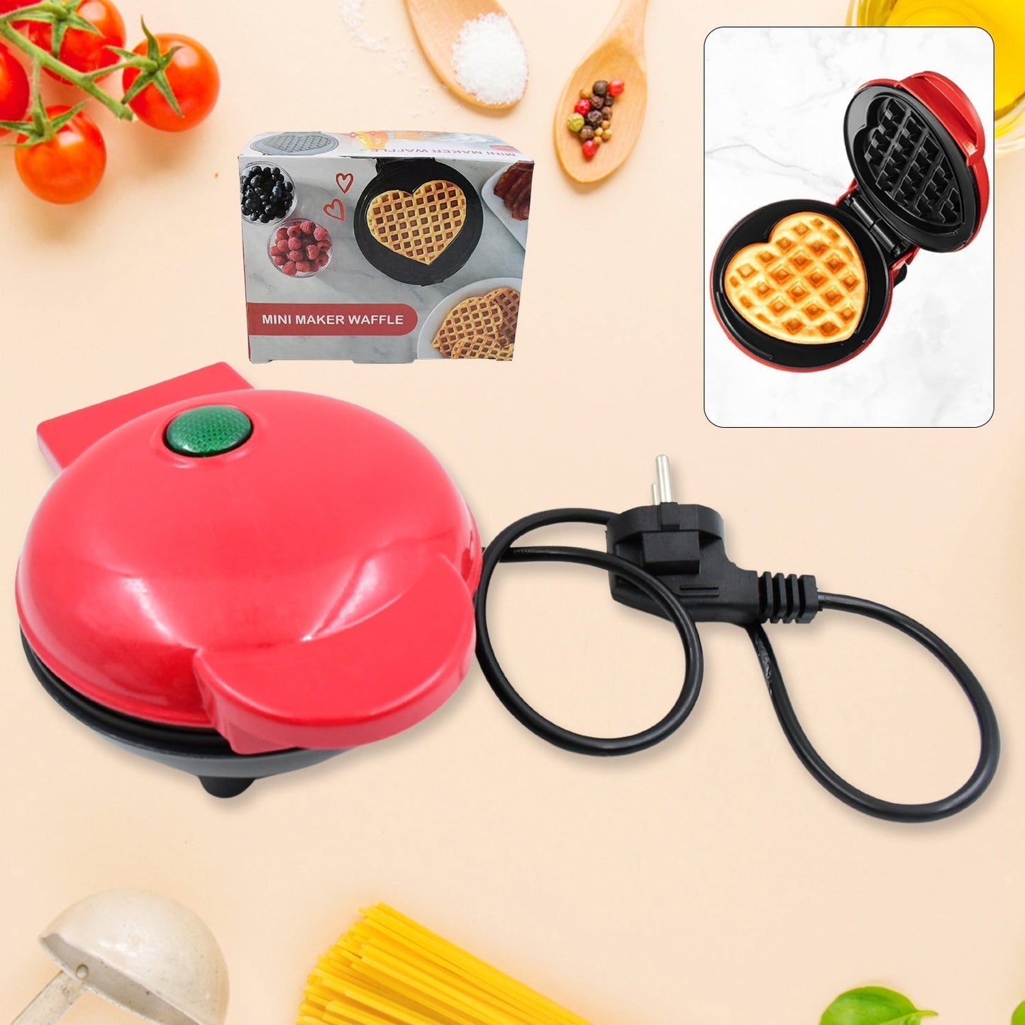Mini Waffle Maker Machine Waffle Iron Home Appliances Kitchen Gift Easy To Clean, On - Stick Surfaces, Perfect Breakfast, Dessert, Sandwich, Cakes, Other Snacks Machine - infinityexculsivestore.com
