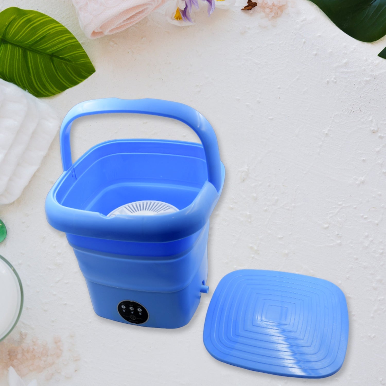 Mini Washing Machine Foldable Mini Washer with Drain Basket Portable Washing Machine Foldable for Laundry Travel Camping RV Baby Clothes - infinityexculsivestore.com
