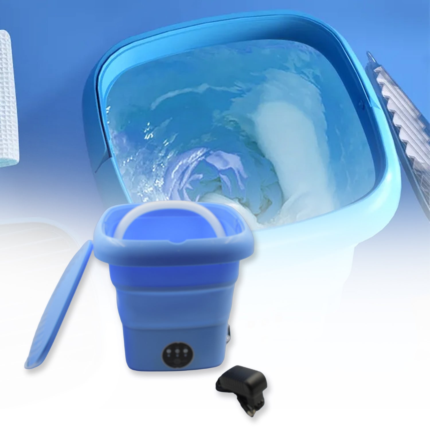 Mini Washing Machine Foldable Mini Washer with Drain Basket Portable Washing Machine Foldable for Laundry Travel Camping RV Baby Clothes - infinityexculsivestore.com