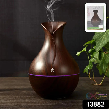 Mini Wooden Vase Pot Diffuser Cool Mist Atomization Humidifier (1 Pc / 130 ML) - infinityexculsivestore.com
