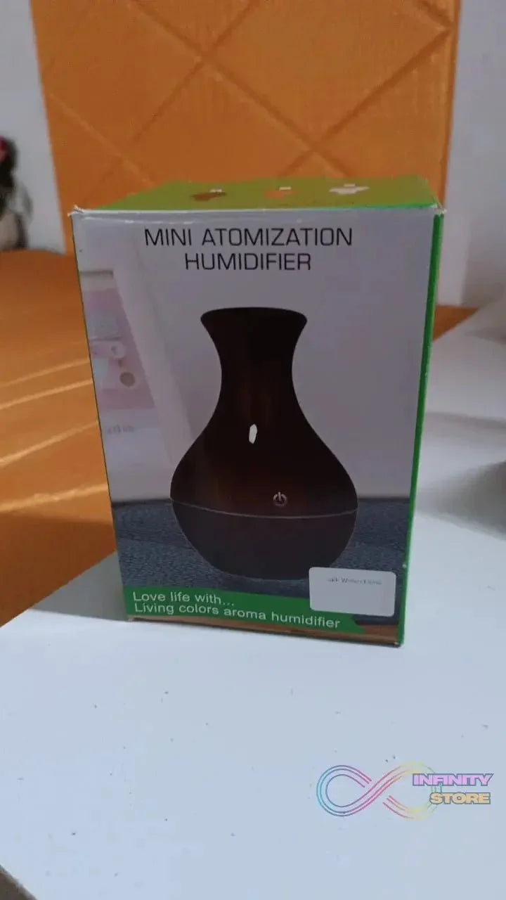 Mini Wooden Vase Pot Diffuser Cool Mist Atomization Humidifier (1 Pc / 130 ML) - infinityexculsivestore.com
