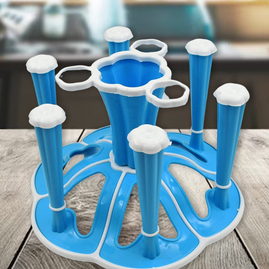 Miracle Plastic Glass Stand / Tumbler Holder / Glass Holder for Kitchen / Dining Table 6 Glasses Stand With 3 Pepper Salt (Moq : - 2 Pc) - infinityexculsivestore.com