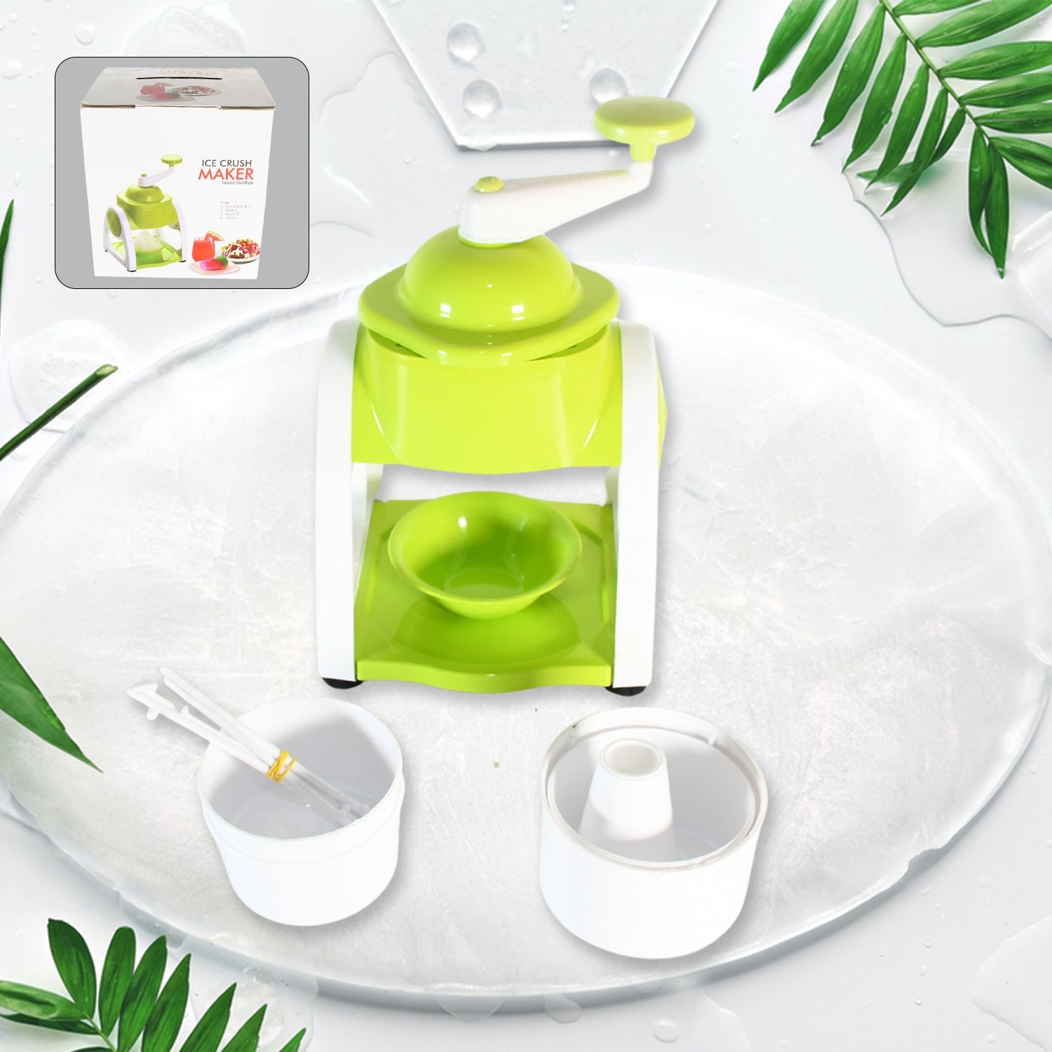 Miracle Small Plastic Ice Gola Maker Ice snowmaker Machine | Ice Crusher | Indoor Outdoor Manual With Steel Blade & Anti slip Grip (1 Pc) - infinityexculsivestore.com