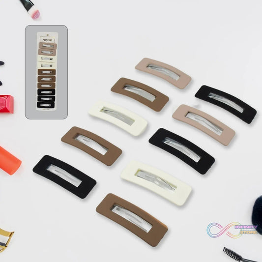 Miss Beauty 10pcs Cute Matte Multicolour & Design Hair Clip Set - infinityexculsivestore.com