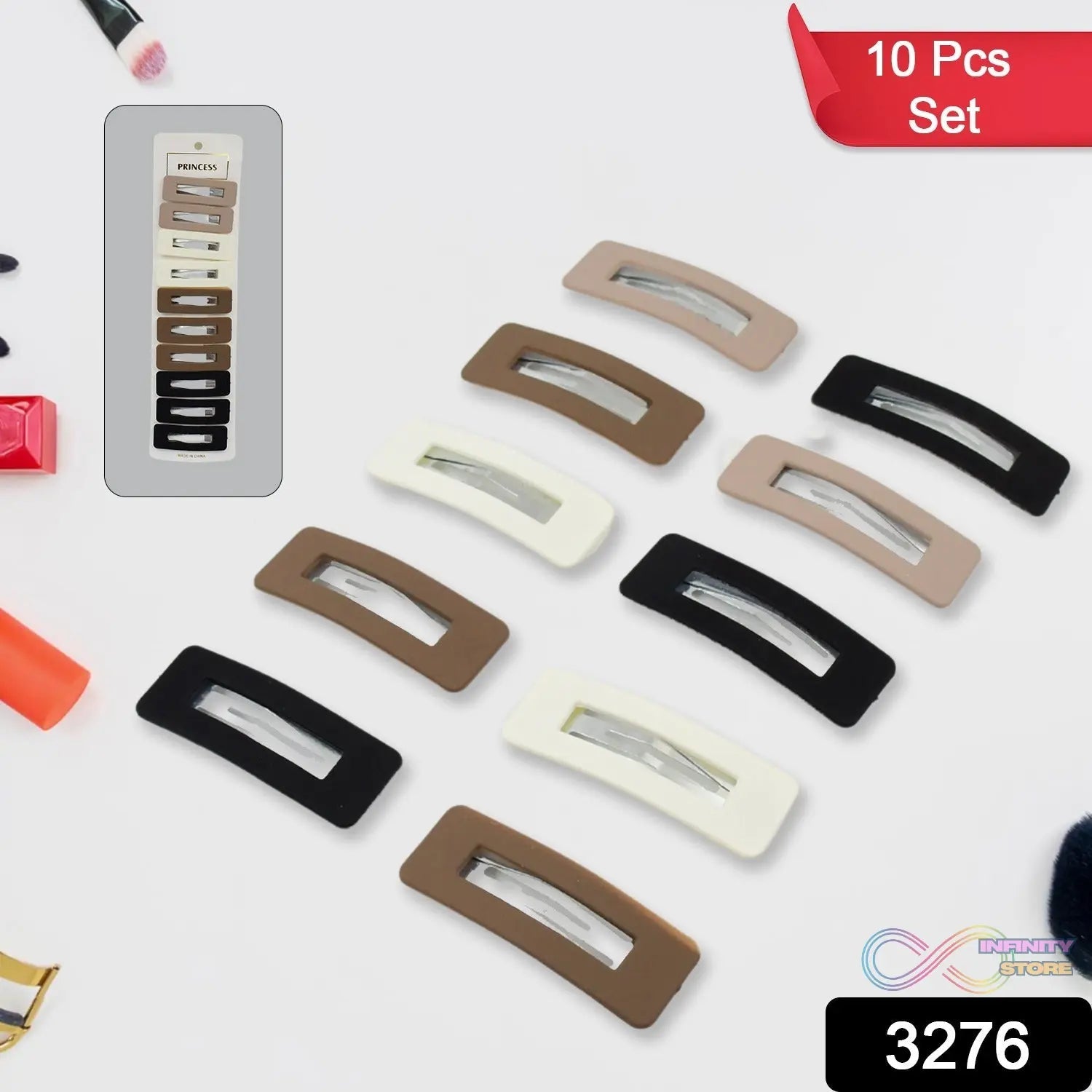 Miss Beauty 10pcs Cute Matte Multicolour & Design Hair Clip Set - infinityexculsivestore.com