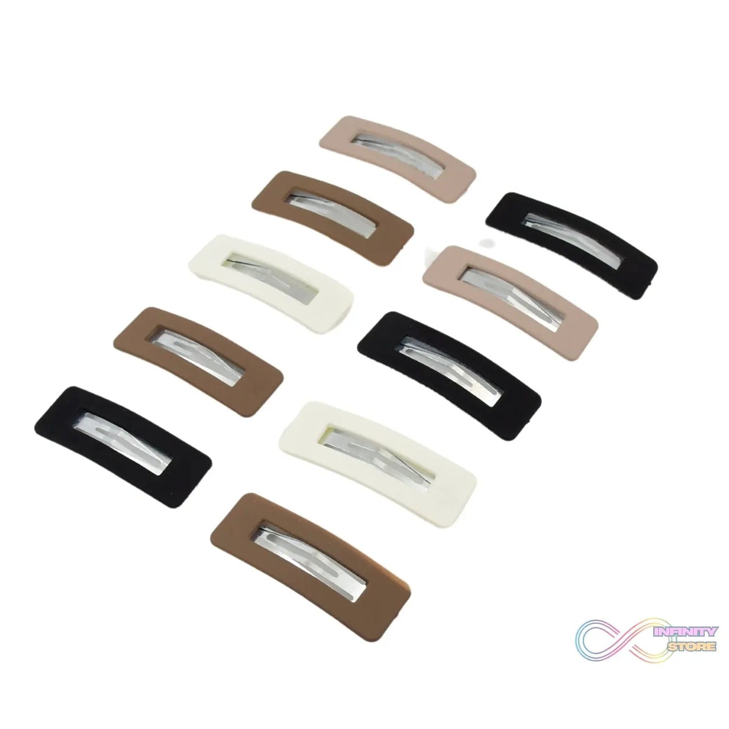 Miss Beauty 10pcs Cute Matte Multicolour & Design Hair Clip Set - infinityexculsivestore.com