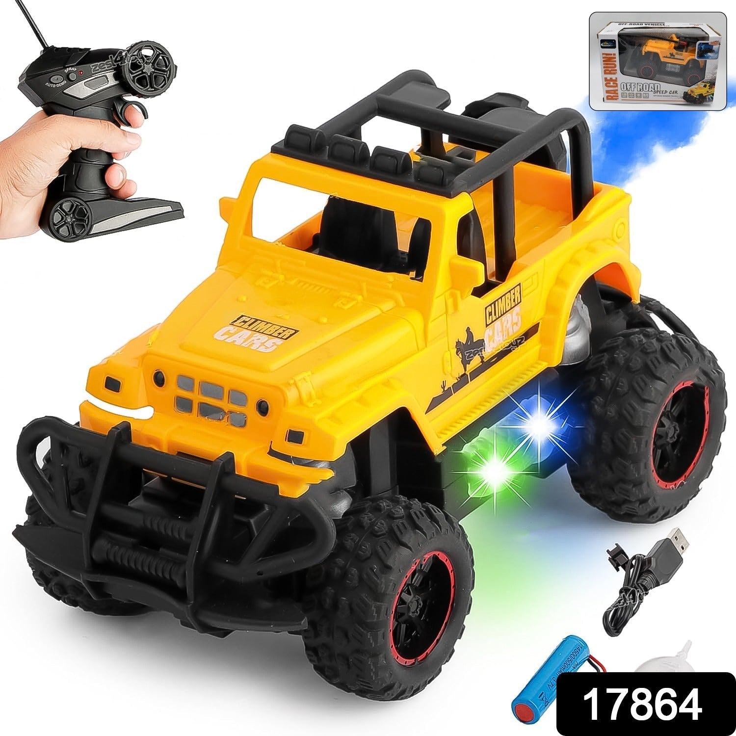 Mist Spray Race Car Toy Off Road Speed Car With Smoke (Water Sprayer Mist With Light) High Strength Climbing Power & Smoke Effect (Color May Vary), Kids - infinityexculsivestore.com