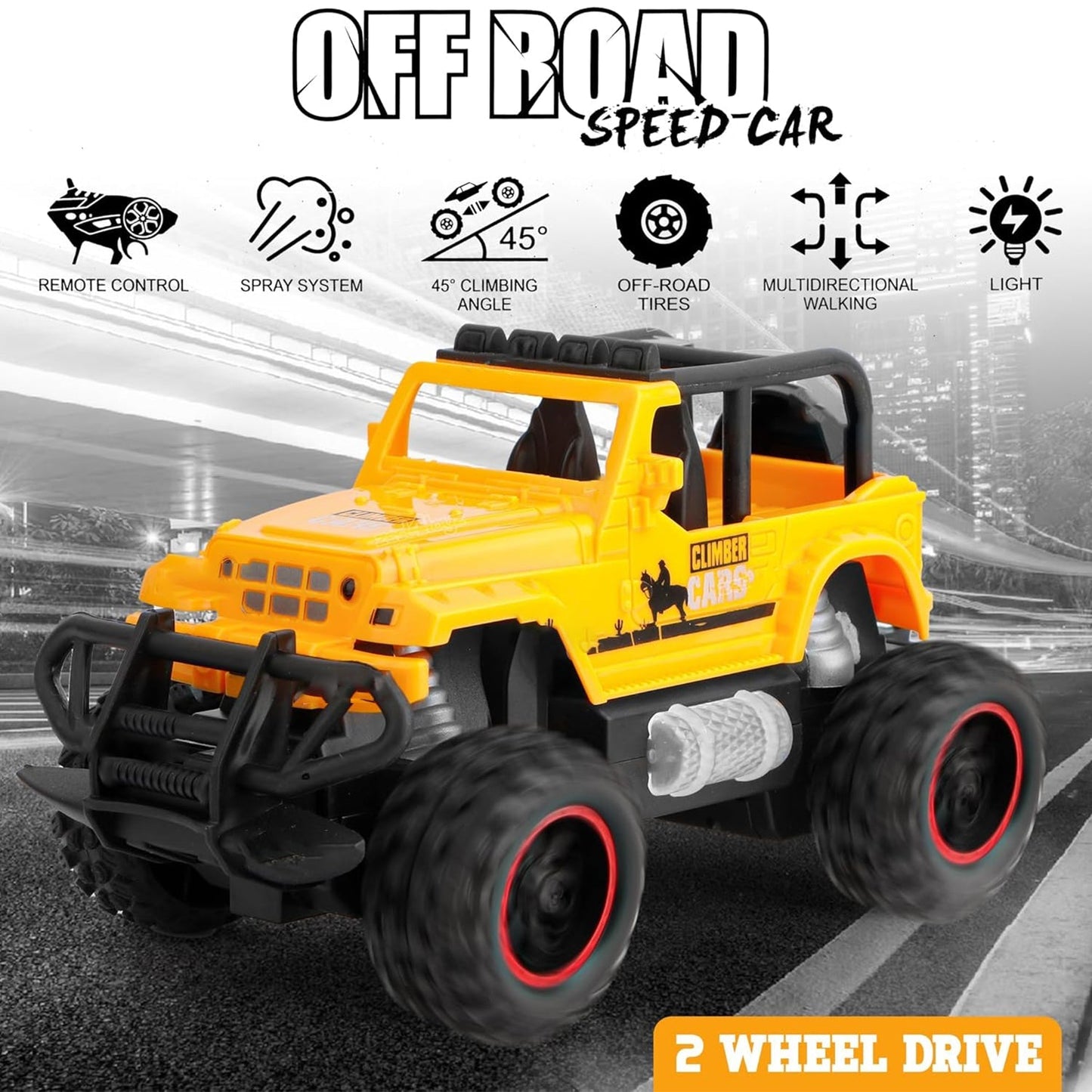 Mist Spray Race Car Toy Off Road Speed Car With Smoke (Water Sprayer Mist With Light) High Strength Climbing Power & Smoke Effect (Color May Vary), Kids - infinityexculsivestore.com