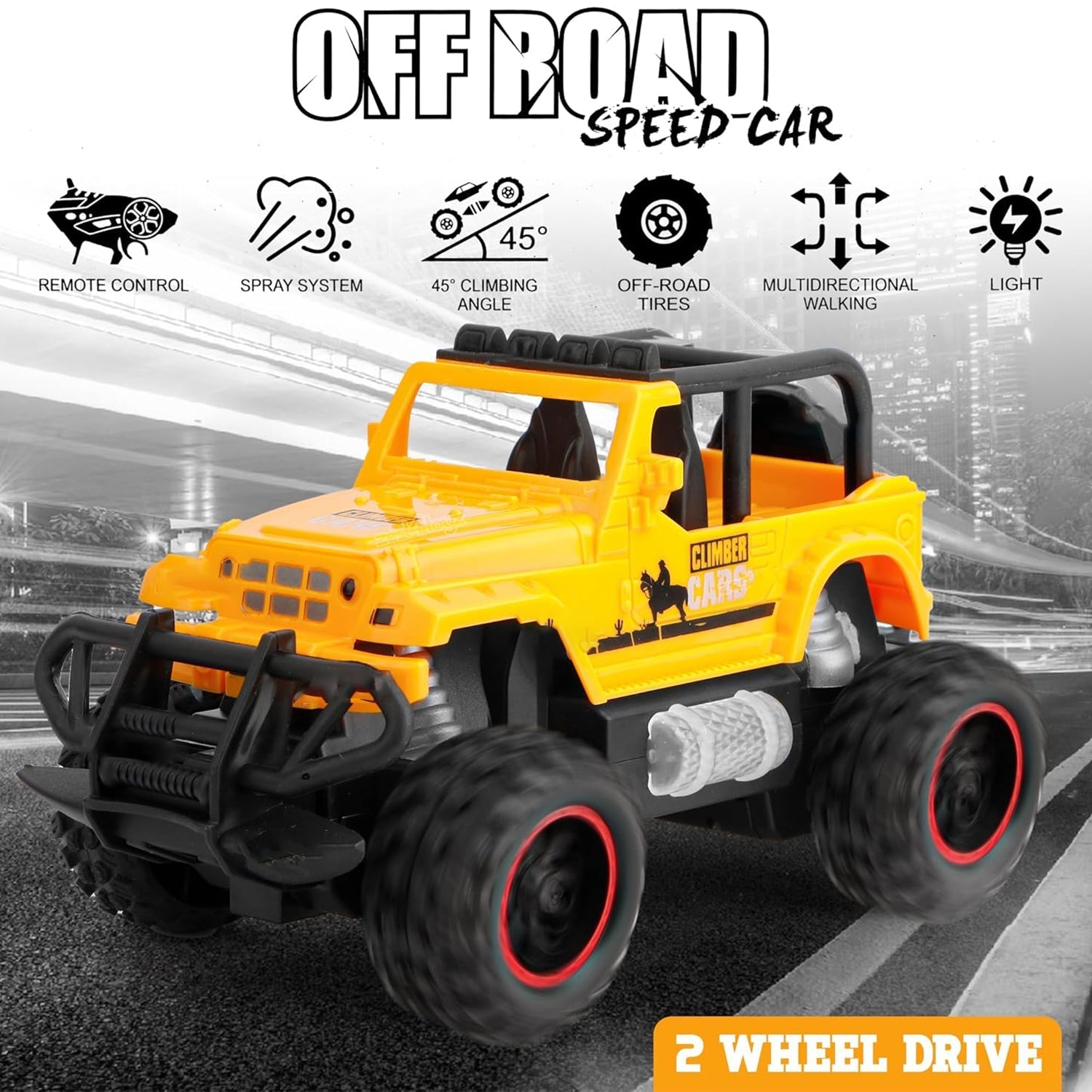 Mist Spray Race Car Toy Off Road Speed Car With Smoke (Water Sprayer Mist With Light) High Strength Climbing Power & Smoke Effect (Color May Vary), Kids - infinityexculsivestore.com