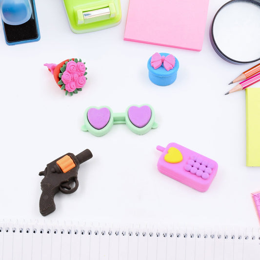 Mix Design 1 Set Fancy & Stylish Colorful Erasers for Children Different Designs & Mix, Eraser Set for Return Gift, Birthday Party, School Prize (1 Set) - infinityexculsivestore.com