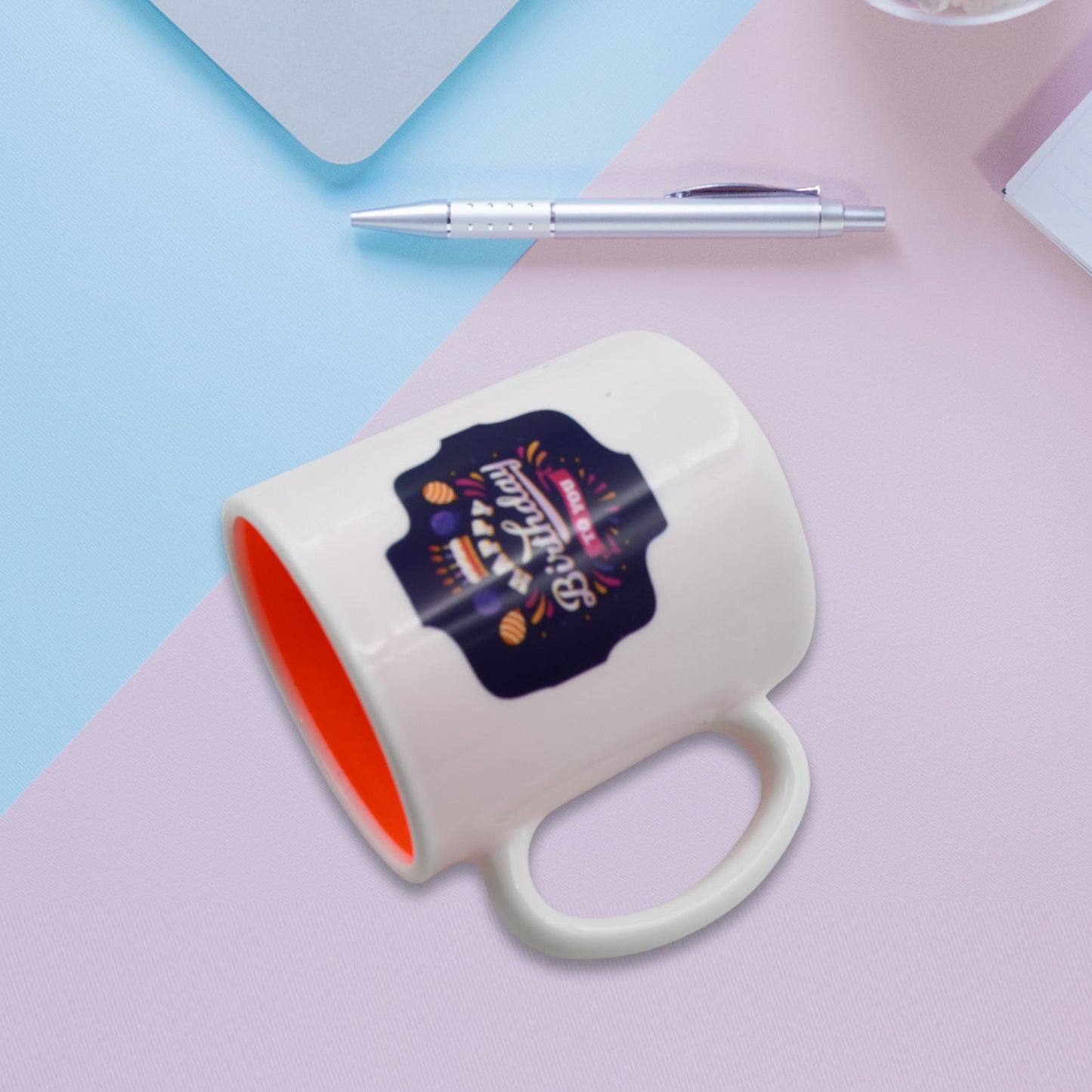 Mix Design & Color Coffee Mug With Spoon and box packing, Design Coffee Mug Used for Drinking and Taking Coffees and Some Other Beverages in All Kinds of Places (1 pc) - infinityexculsivestore.com