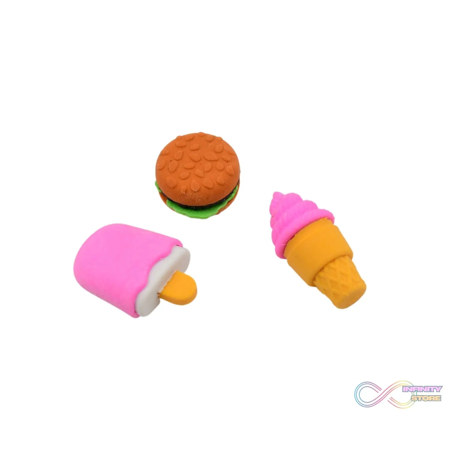 Mix Design Fancy & Stylish Colorful Erasers (1 Set / 3 Pc Set) - infinityexculsivestore.com