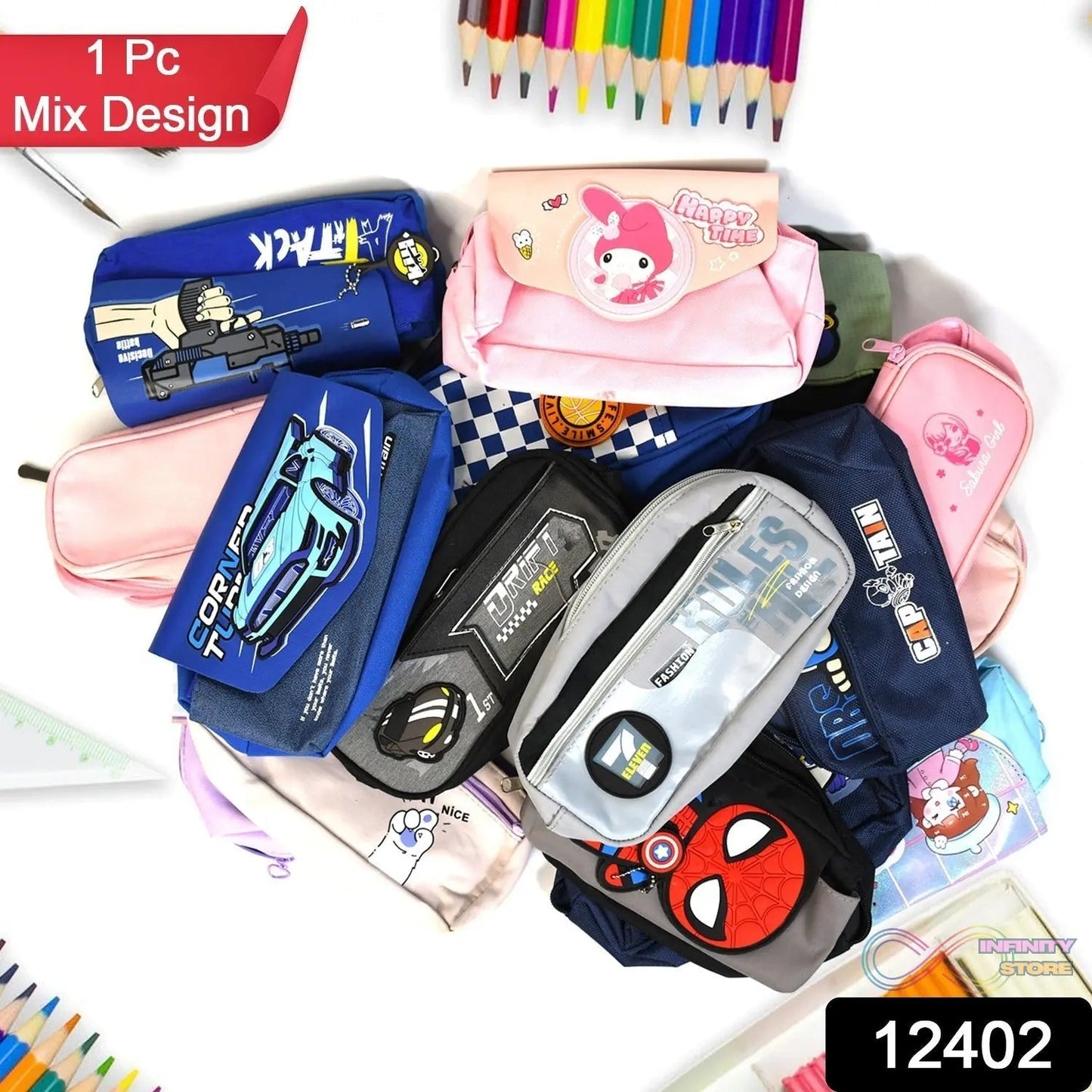 Mix Design Pouch – Stylish and Versatile Storage Bag (1pc) - infinityexculsivestore.com