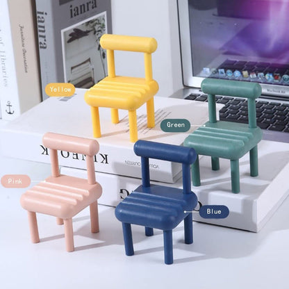 Mobile Phone Holder, Mini Chair Cell Phone Stand, Portable Smartphone Dock, Cellphone Holder for Desktop Design Compatible with All Mobile Phones (1 Pc) - infinityexculsivestore.com