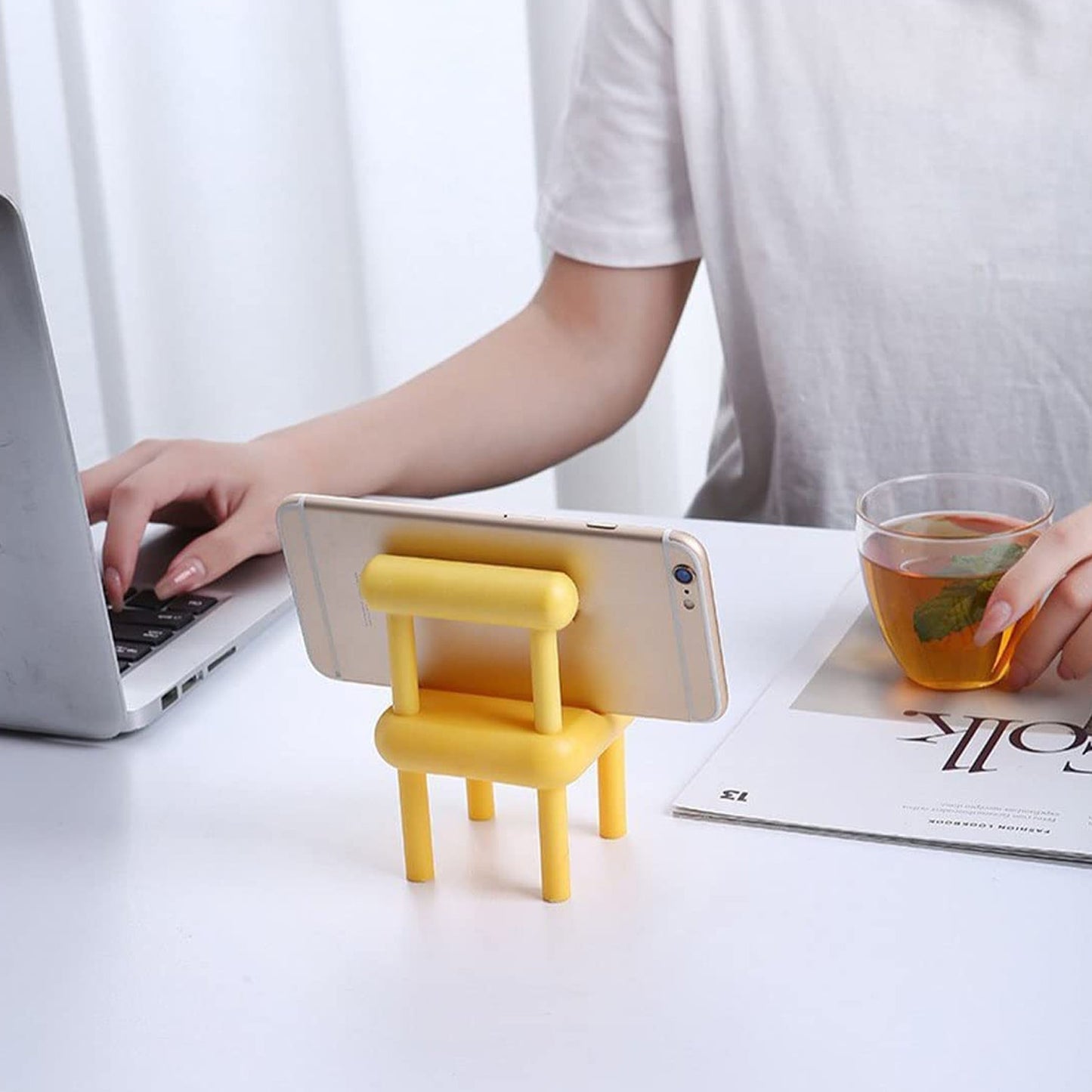 Mobile Phone Holder, Mini Chair Cell Phone Stand, Portable Smartphone Dock, Cellphone Holder for Desktop Design Compatible with All Mobile Phones (1 Pc) - infinityexculsivestore.com