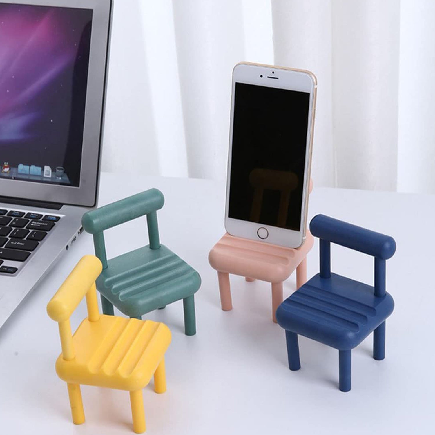Mobile Phone Holder, Mini Chair Cell Phone Stand, Portable Smartphone Dock, Cellphone Holder for Desktop Design Compatible with All Mobile Phones (1 Pc) - infinityexculsivestore.com