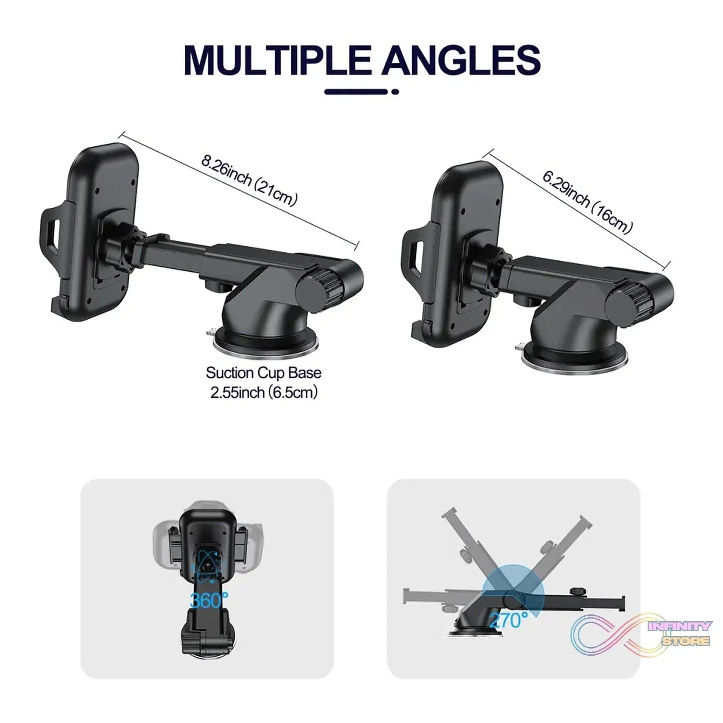 Mobile Phone Holder for Car Mobile Phone Holder Dashboard Windscreen 3 in 1 Smartphone Holder Car - infinityexculsivestore.com