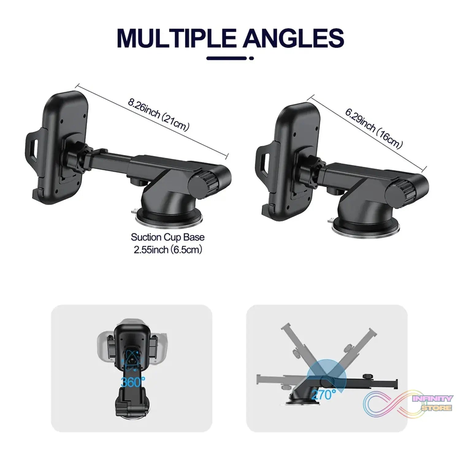 Mobile Phone Holder for Car Mobile Phone Holder Dashboard Windscreen 3 in 1 Smartphone Holder Car - infinityexculsivestore.com