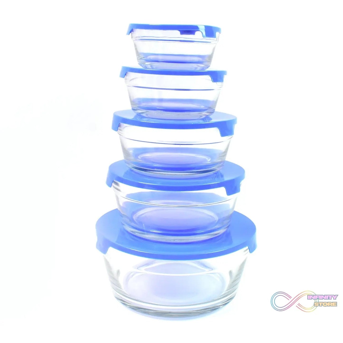 Modern Glass Bowl Set Mixing / Storage Bowls with Lids (5 Pcs Set) - infinityexculsivestore.com