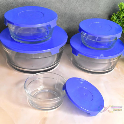 Modern Glass Bowl Set Mixing / Storage Bowls with Lids (5 Pcs Set) - infinityexculsivestore.com
