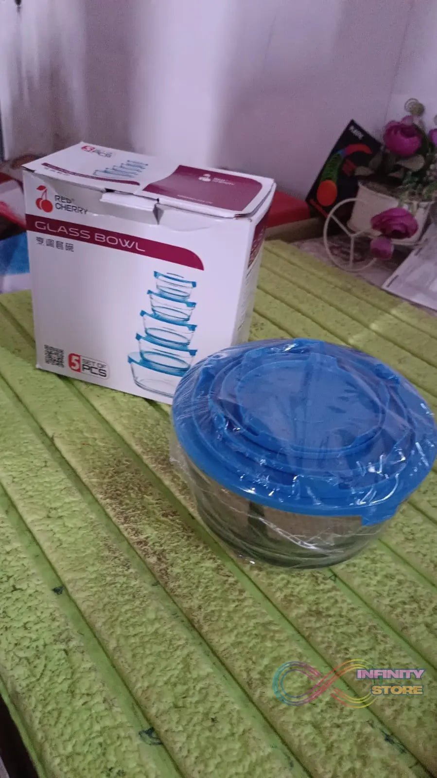 Modern Glass Bowl Set Mixing / Storage Bowls with Lids (5 Pcs Set) - infinityexculsivestore.com