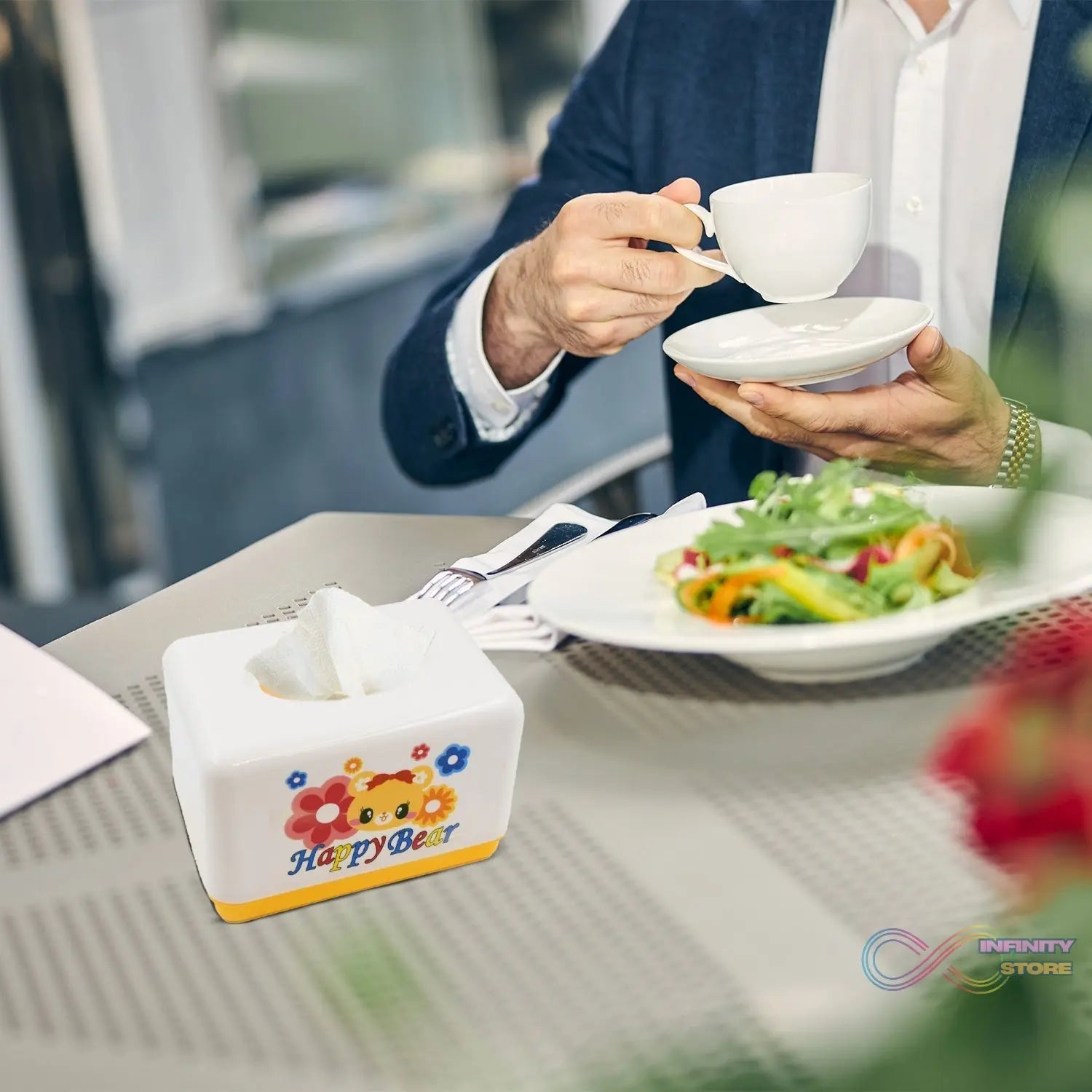 Modern Plastic Tissue Paper Holder & Napkin Dispenser For Office, Living Room, Bedroom, Night Stand & Desk - infinityexculsivestore.com