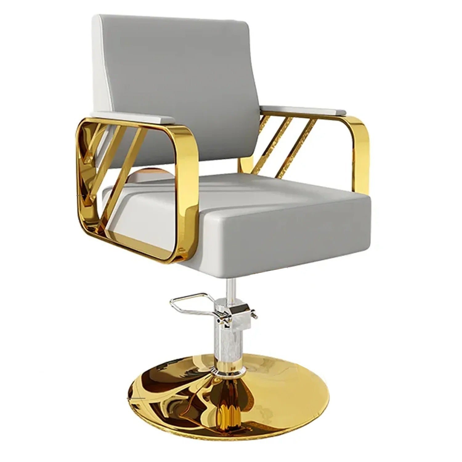 Modern Regular Chair with Hydraulic Lift for Home Office Hotel Cafe Chair (1 Unit Silver & Gold) - infinityexculsivestore.com