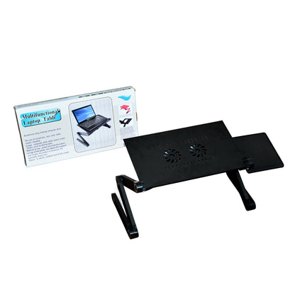 Modern Style Portable Adjustable Foldable Laptop Holder Notebook Desks Lap PC Folding Desk Table Vented Stand 2 Built in Cooling Fans - infinityexculsivestore.com