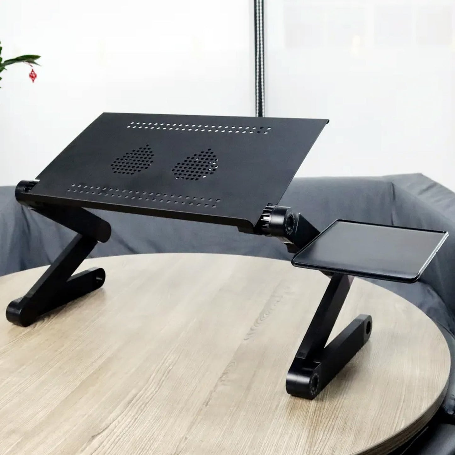 Modern Style Portable Adjustable Foldable Laptop Holder Notebook Desks Lap PC Folding Desk Table Vented Stand 2 Built in Cooling Fans - infinityexculsivestore.com