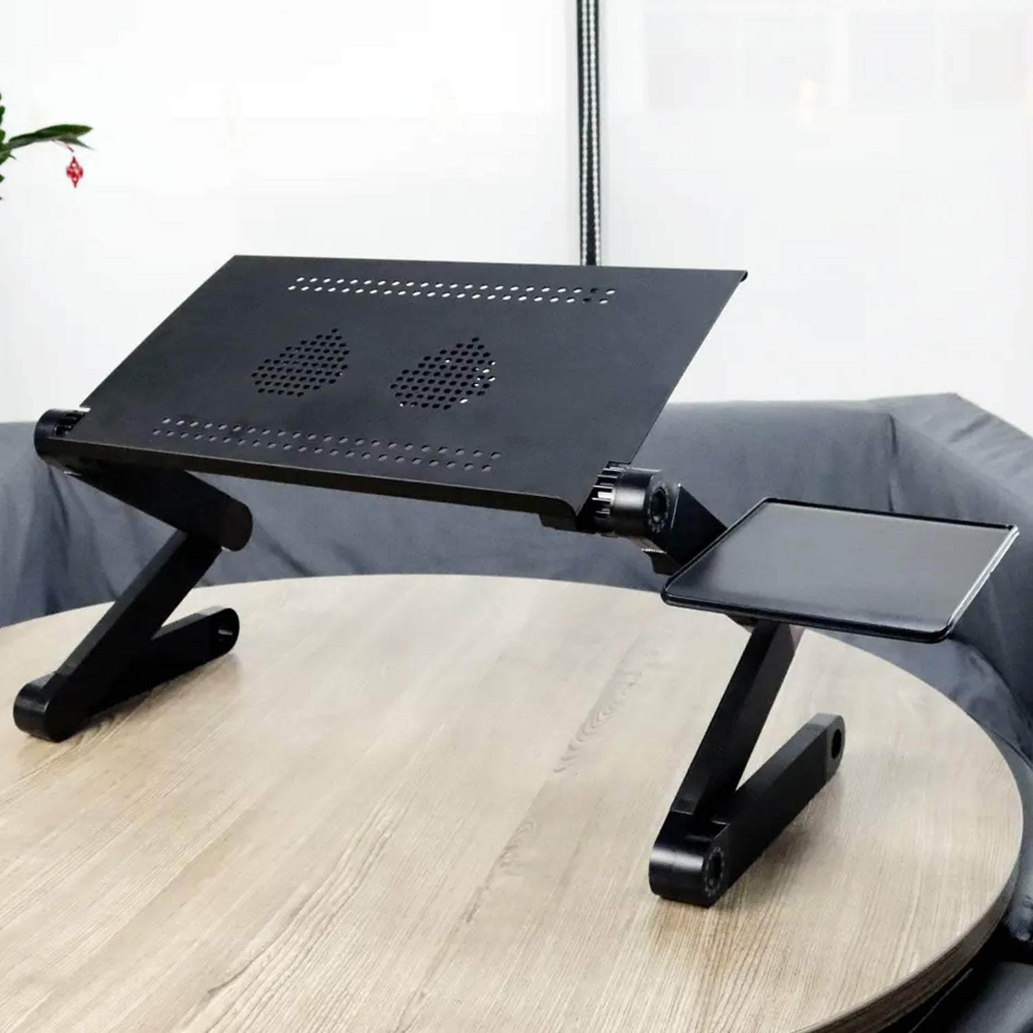 Modern Style Portable Adjustable Foldable Laptop Holder Notebook Desks Lap PC Folding Desk Table Vented Stand 2 Built in Cooling Fans - infinityexculsivestore.com