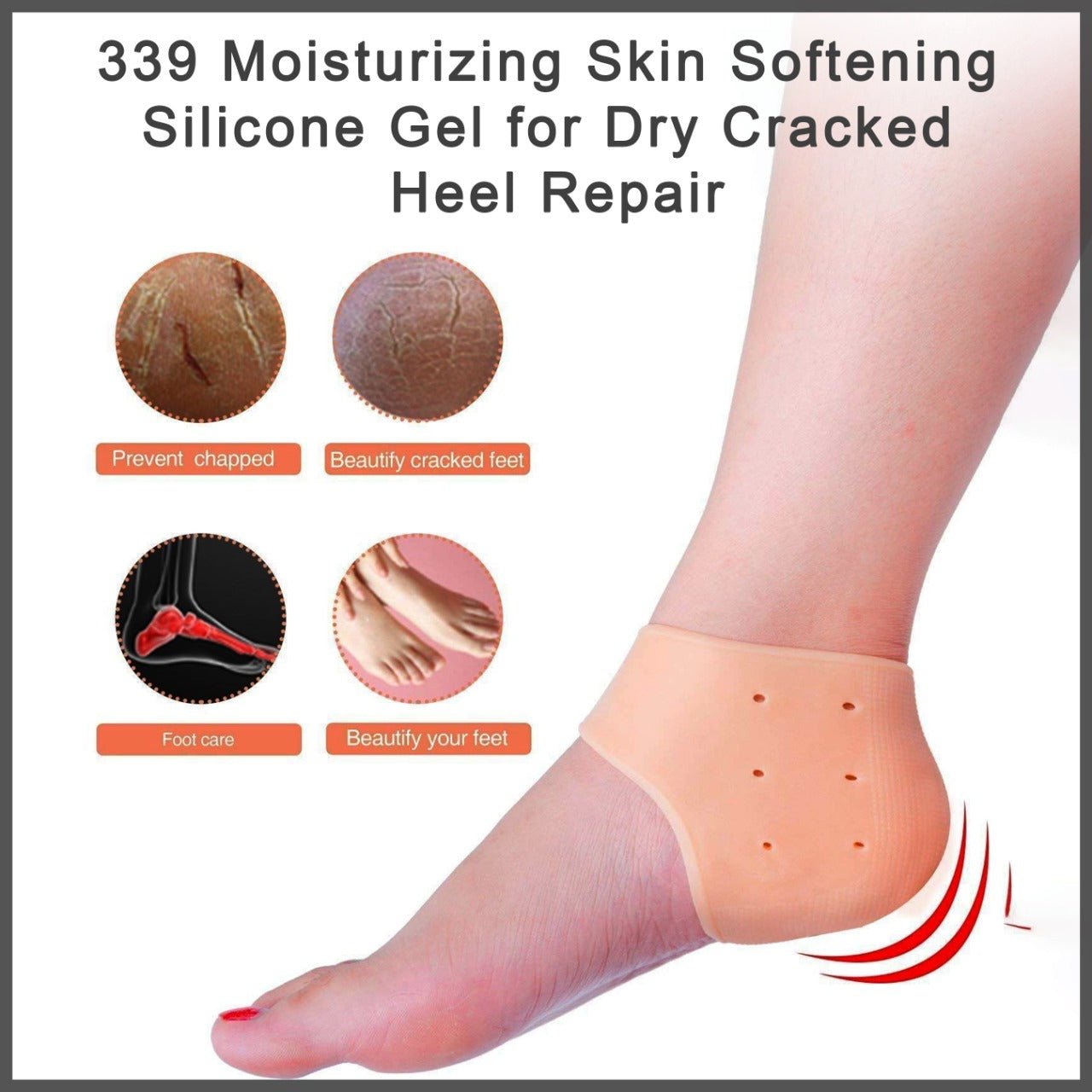 Moisturizing Skin Softening Silicone Gel for Dry Cracked Heel Repair (Multicolour) - infinityexculsivestore.com