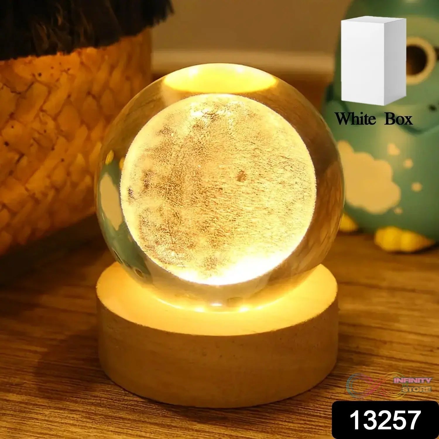 Moon 3D Crystal Ball Lamps with Base For Bedroom 3D Lamps (1 Pc) - infinityexculsivestore.com