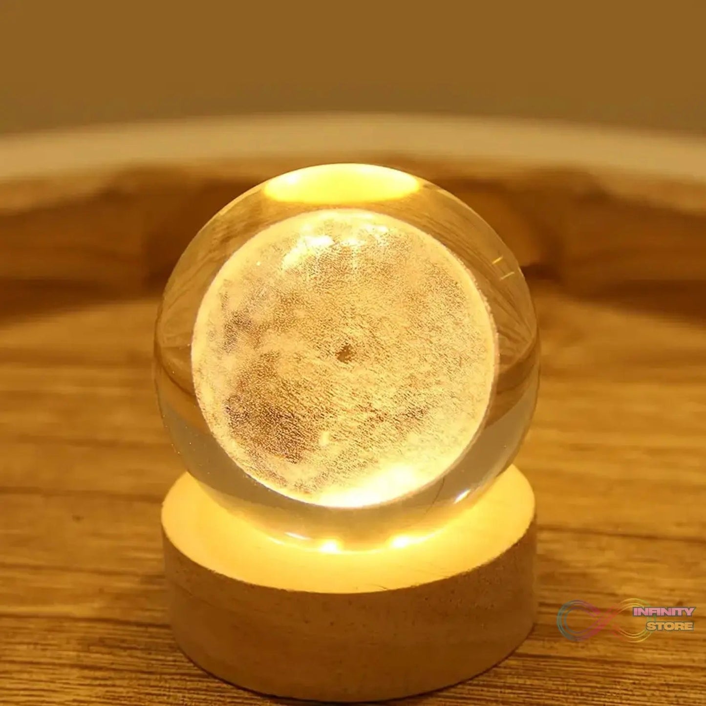 Moon 3D Crystal Ball Lamps with Base For Bedroom 3D Lamps (1 Pc) - infinityexculsivestore.com