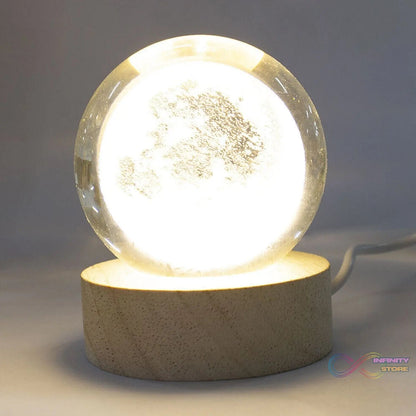 Moon 3D Crystal Ball Lamps with Base For Bedroom 3D Lamps (1 Pc) - infinityexculsivestore.com