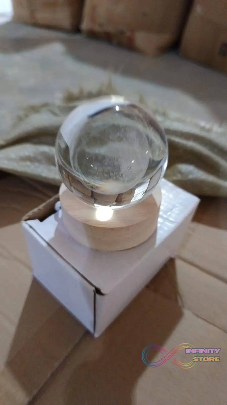Moon 3D Crystal Ball Lamps with Base For Bedroom 3D Lamps (1 Pc) - infinityexculsivestore.com