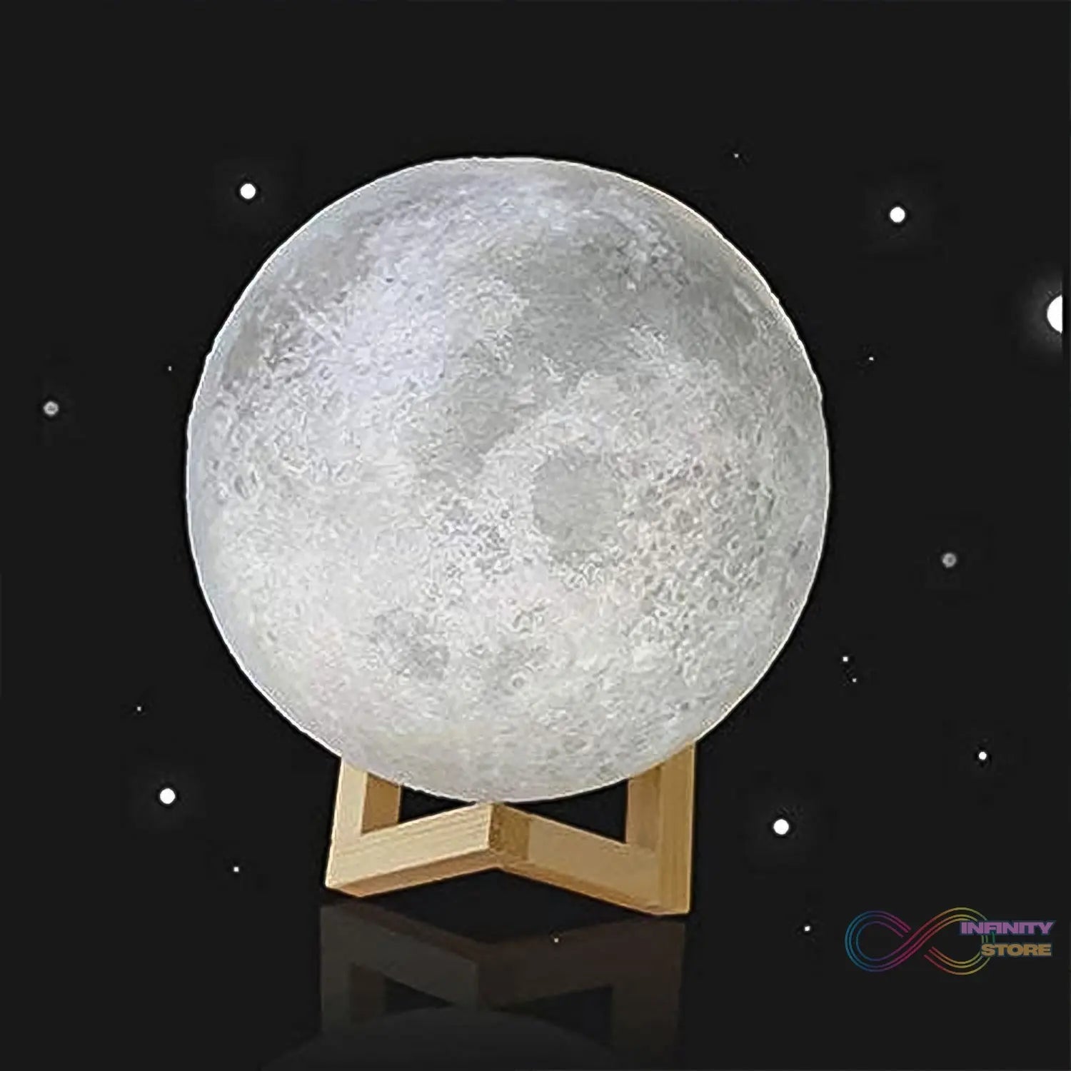 Moon Night Lamp with Plastic Stand Night Lamp for Bedroom (15x13 Cm / 1 Pc) - infinityexculsivestore.com