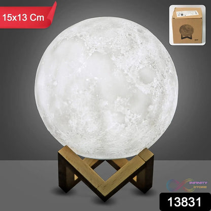 Moon Night Lamp with Plastic Stand Night Lamp for Bedroom (15x13 Cm / 1 Pc) - infinityexculsivestore.com