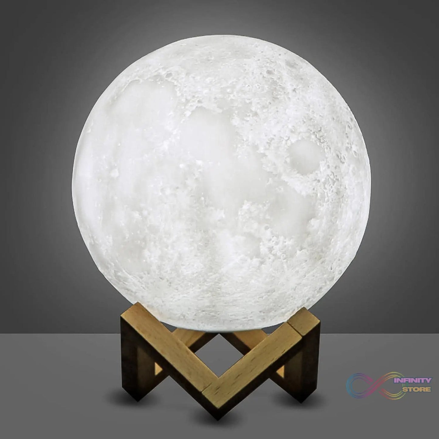 Moon Night Lamp with Plastic Stand Night Lamp for Bedroom (15x13 Cm / 1 Pc) - infinityexculsivestore.com