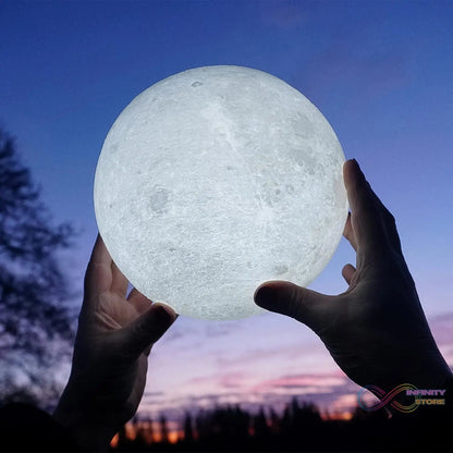 Moon Night Lamp with Plastic Stand Night Lamp for Bedroom (15x13 Cm / 1 Pc) - infinityexculsivestore.com