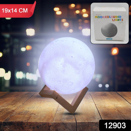 Moon Night Lamp with Plastic Stand Night Lamp for Bedroom (19 x14 Cm / 1 Pc) - infinityexculsivestore.com
