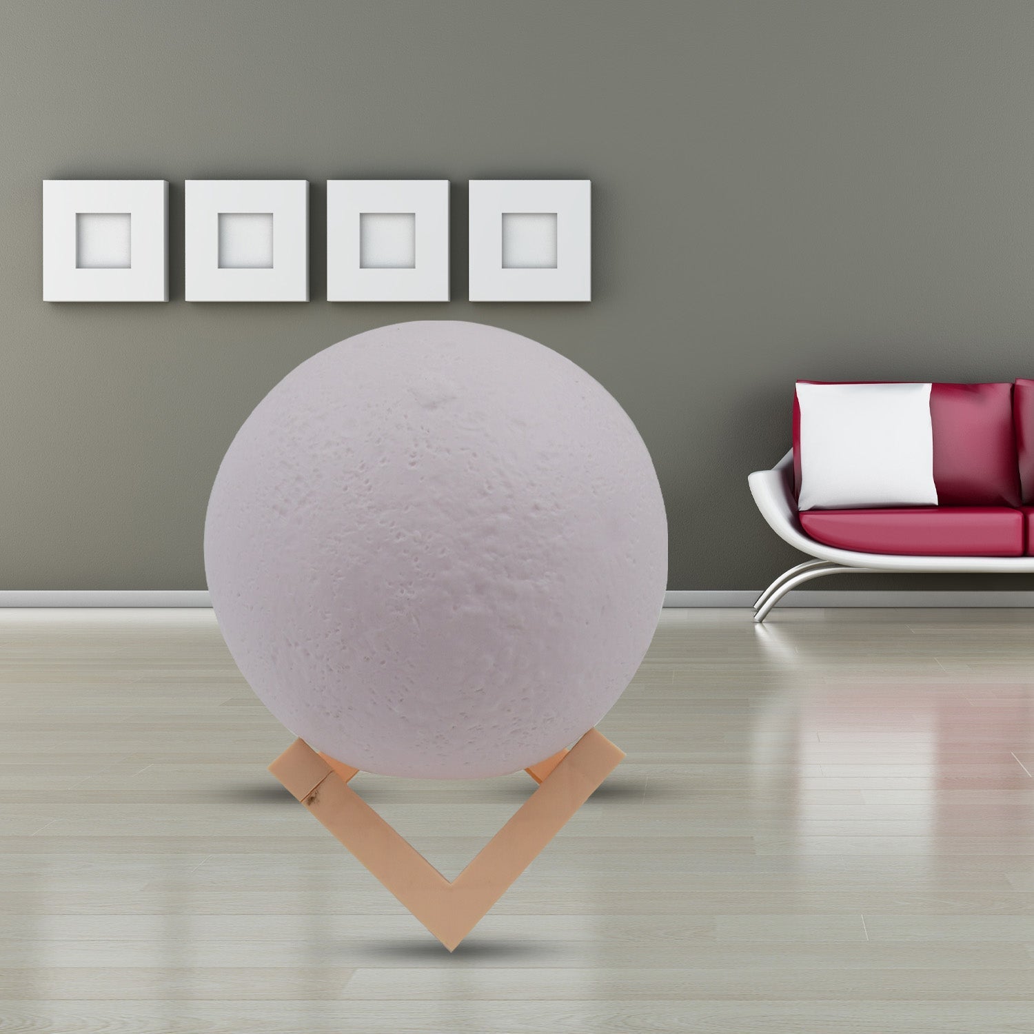 Moon Night Lamp with Plastic Stand Night Lamp for Bedroom (19 x14 Cm / 1 Pc) - infinityexculsivestore.com