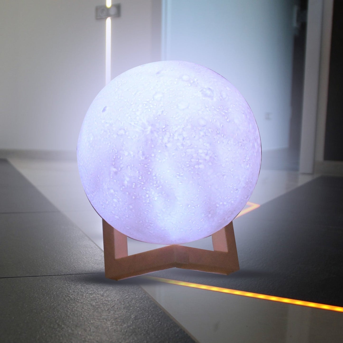 Moon Night Lamp with Plastic Stand Night Lamp for Bedroom (19 x14 Cm / 1 Pc) - infinityexculsivestore.com