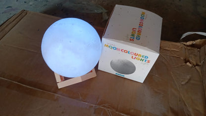 Moon Night Lamp with Plastic Stand Night Lamp for Bedroom (19 x14 Cm / 1 Pc) - infinityexculsivestore.com