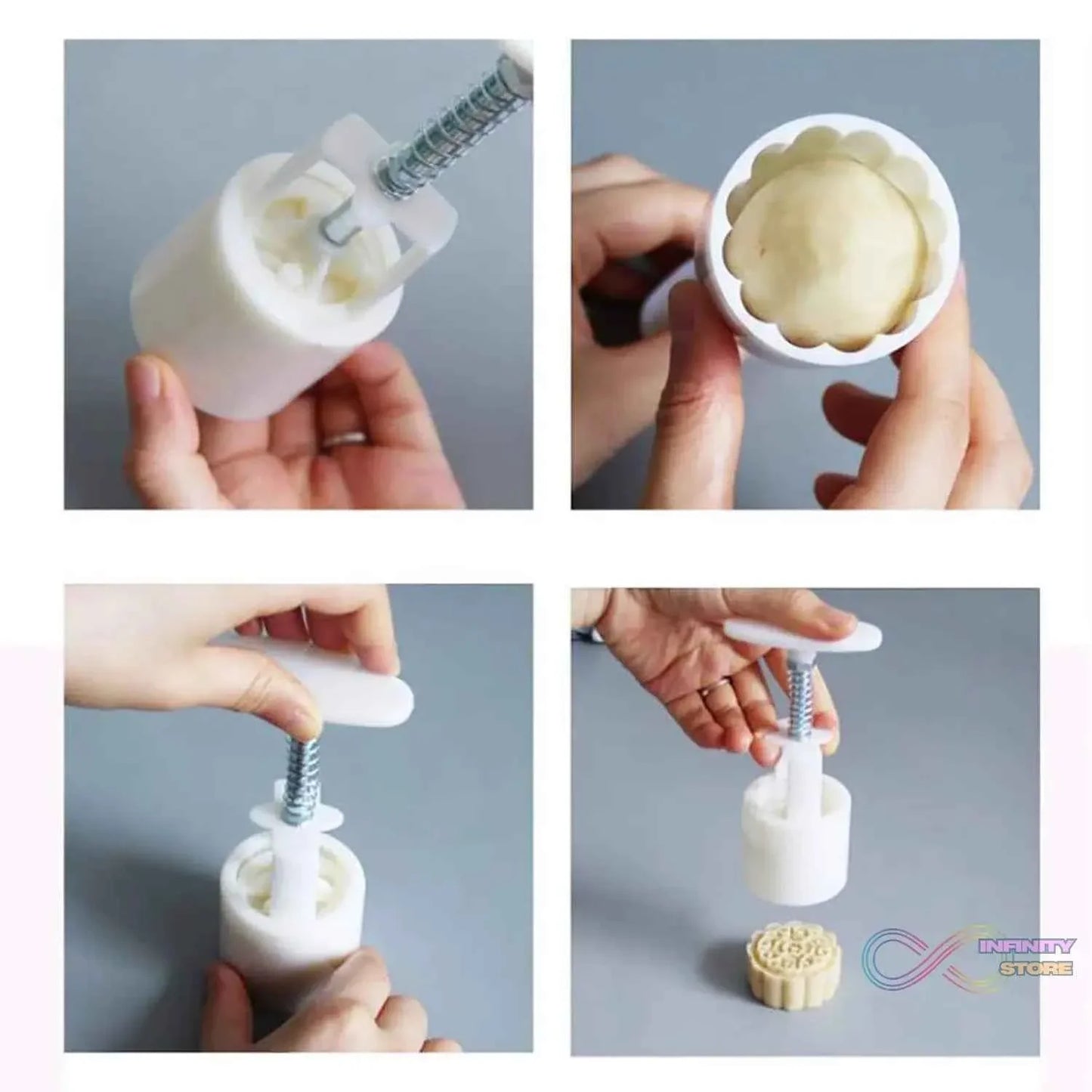 Mooncake Mold with 6 Stamps (1 Set) - infinityexculsivestore.com