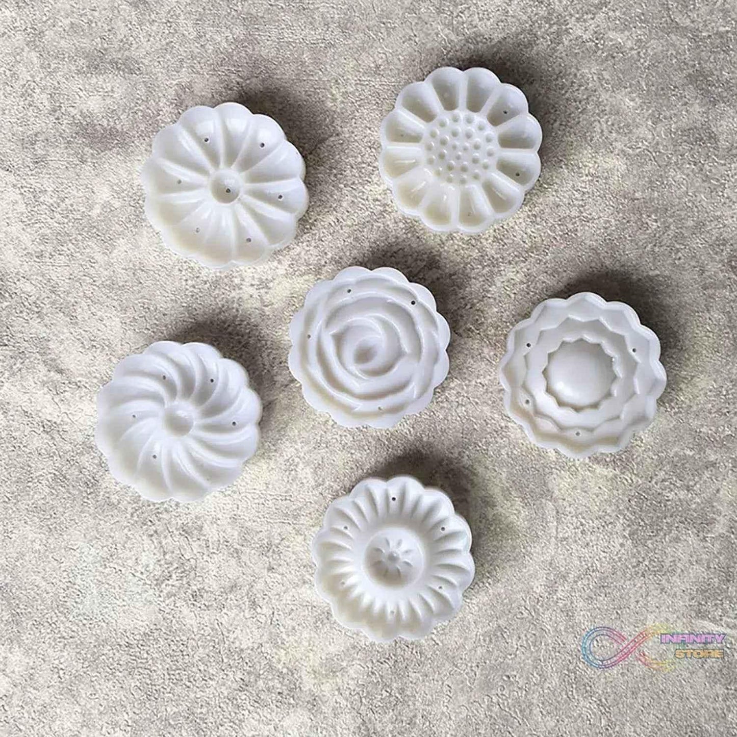Mooncake Mold with 6 Stamps (1 Set) - infinityexculsivestore.com