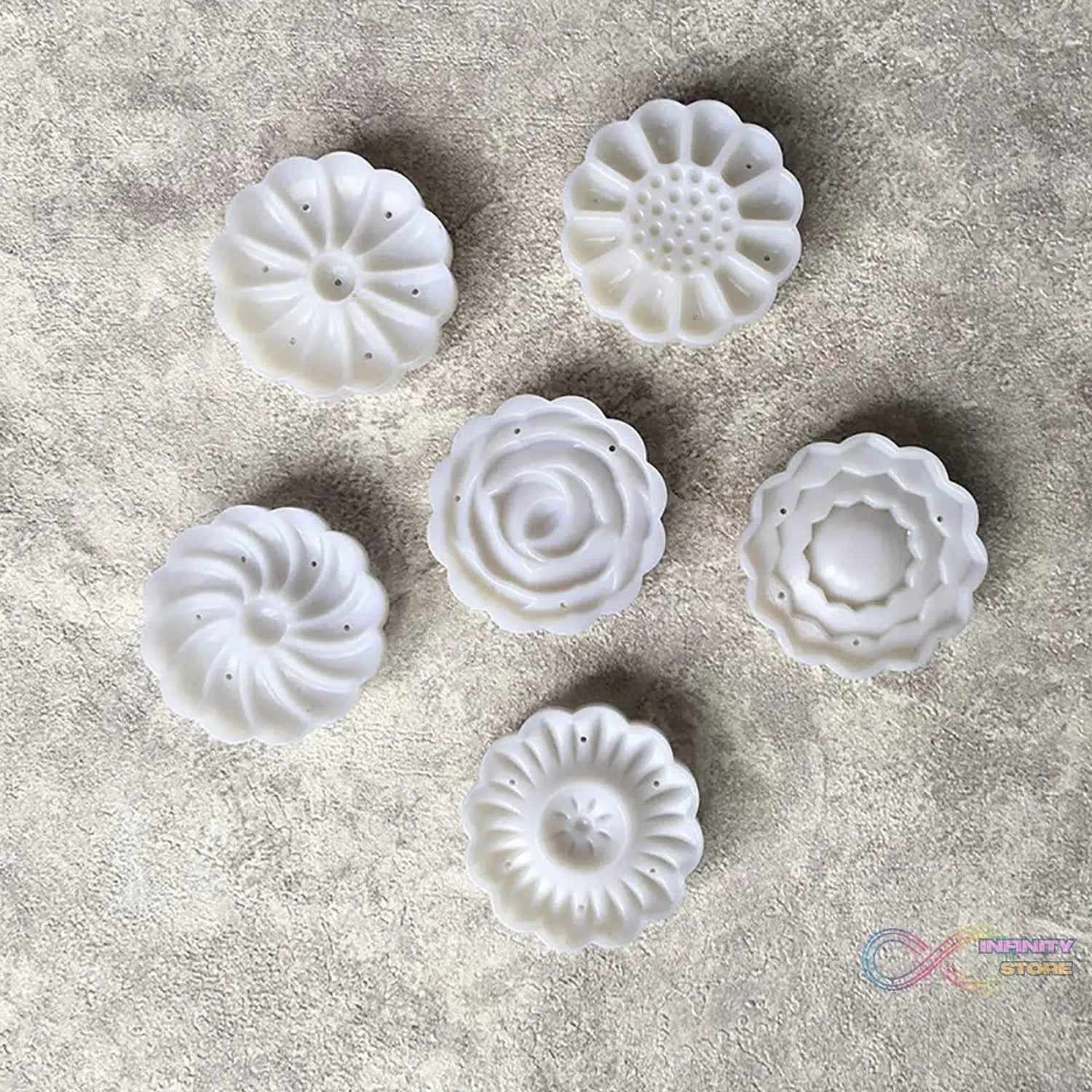 Mooncake Mold with 6 Stamps (1 Set) - infinityexculsivestore.com