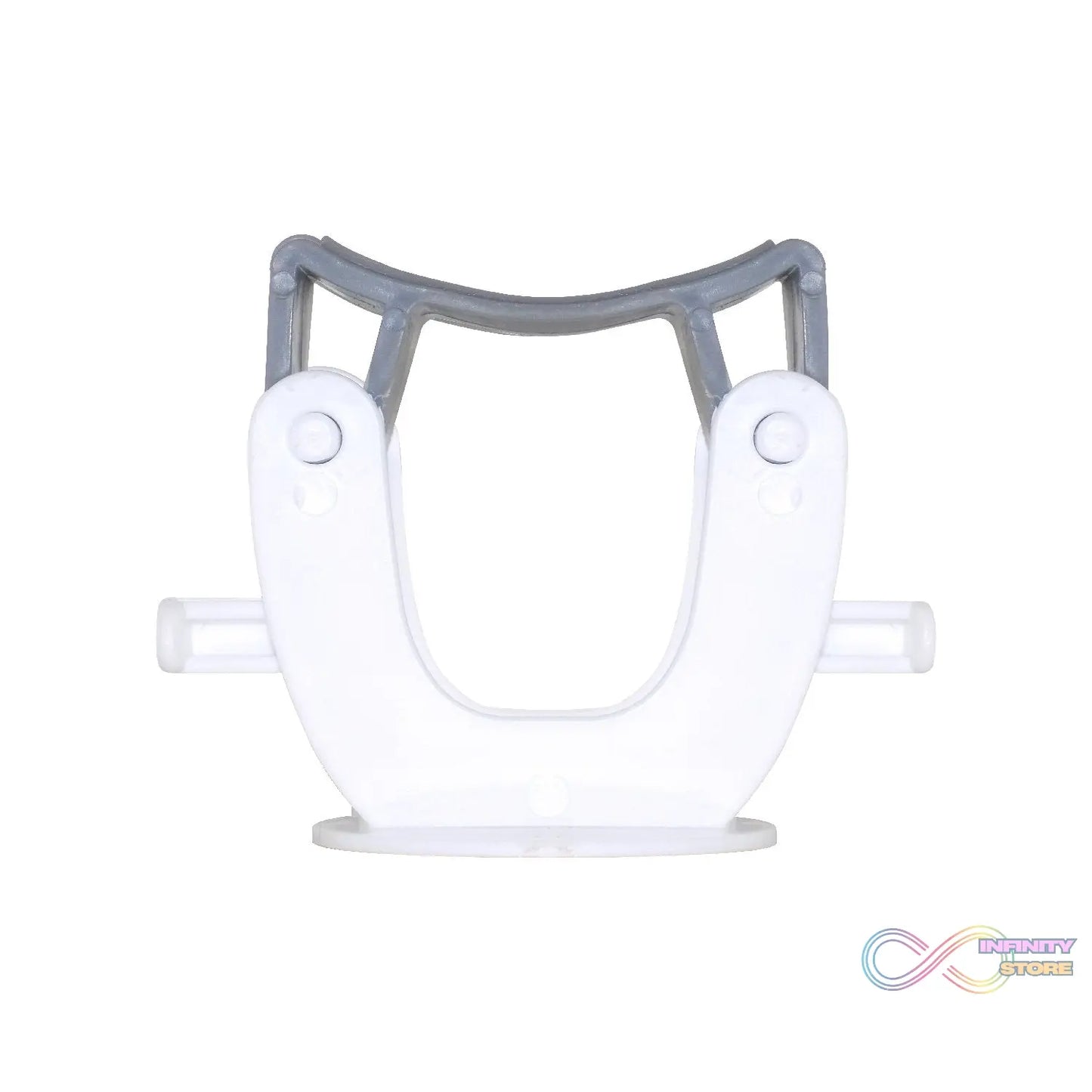 Mop and broom holder for wall-mounted storage.