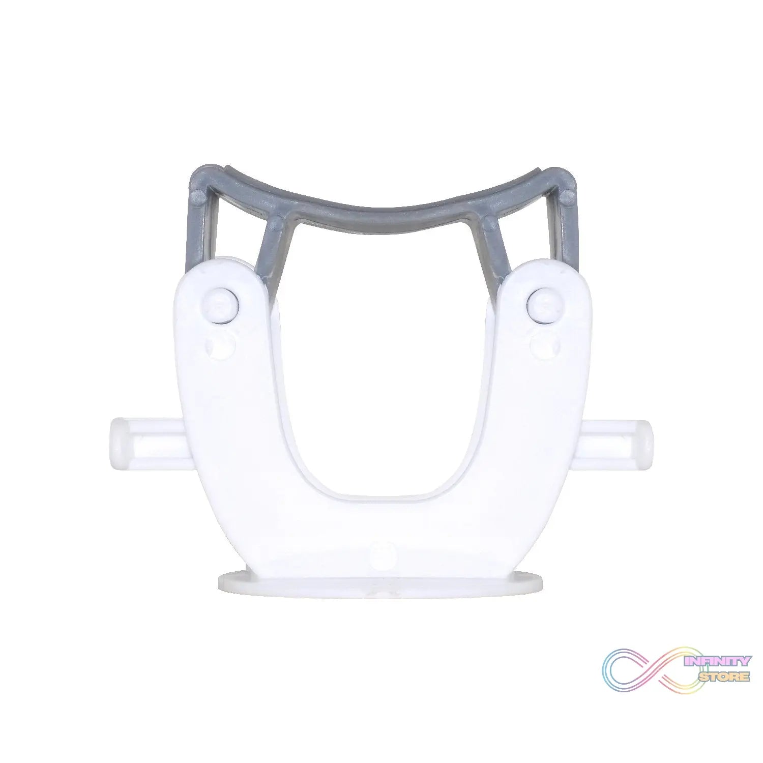 Mop and broom holder for wall-mounted storage.